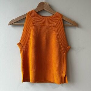 Aritzia Wilfred Orange Knit Tank Top